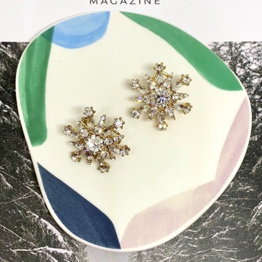Diamond Snowflake Stud Earrings - Picture 4 of 6